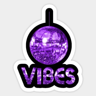 70s Purple Discoball Vibes Sticker